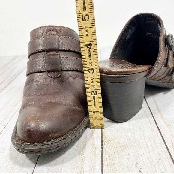 Born Brown Leather Slip-on Heeled Mules 7 / 38 - Picture 11 of 12